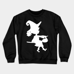 Witch Hovers On Her Broom Crewneck Sweatshirt